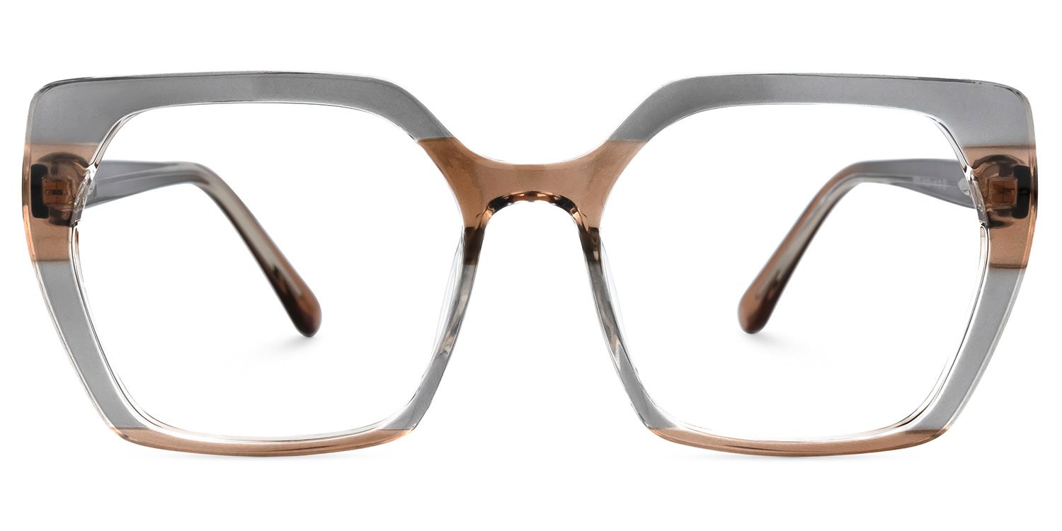 Miranda - Square Grey Eyeglasses - 1
