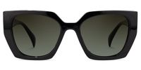 Square Black Sunglasses | Vooglam.com Angle View