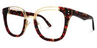 Square Floral Eyeglasses | Vooglam.com Front View