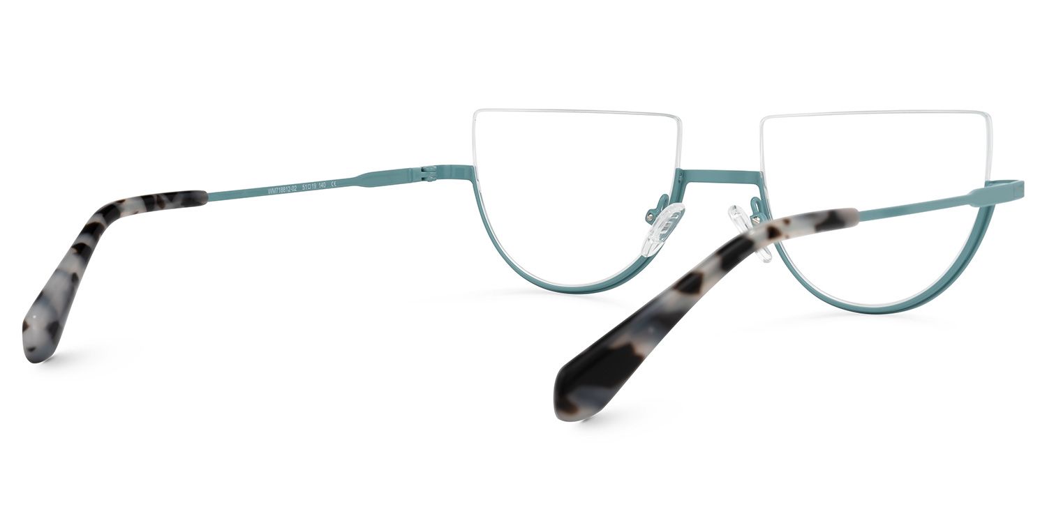 Migdalia - Geometric Blue Eyeglasses | Vooglam Side View