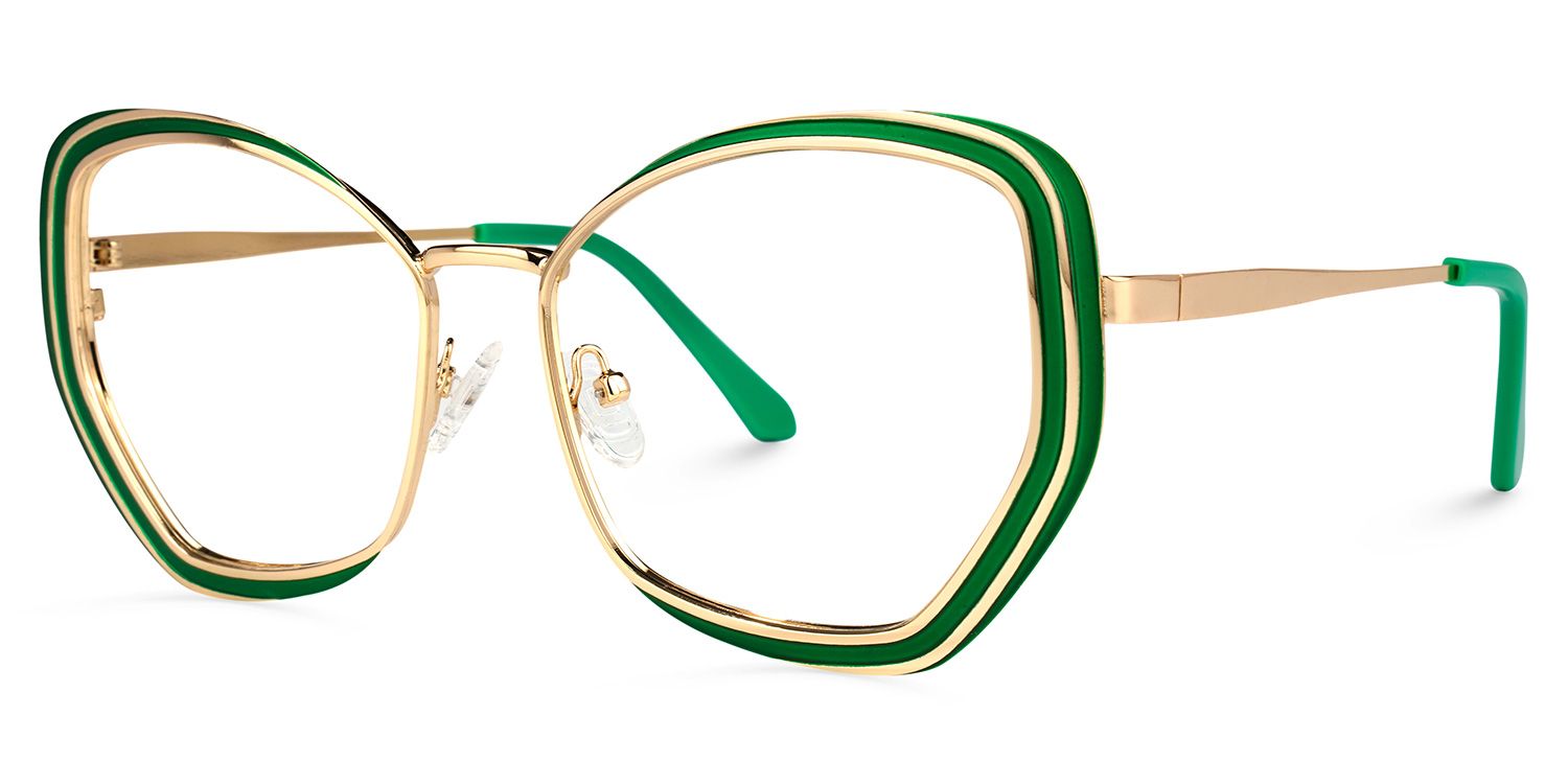 Golacka - Butterfly Green Eyeglasses | Vooglam Front View