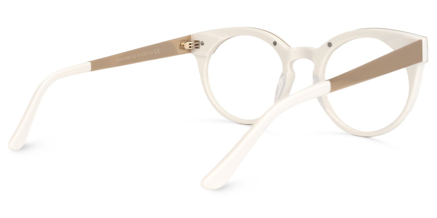 Levens - Round White Eyeglasses product detail 3
