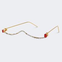 Rhinestone Sunglasses Without Lens | Vooglam.com Angle View
