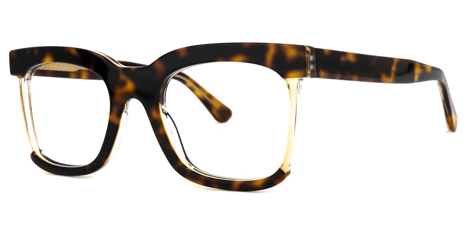 Rectangle Tortoise Eyeglasses | Vooglam.com Front View