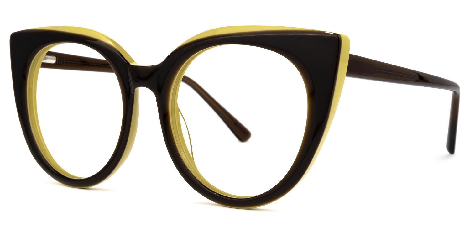 Blaylock - Cat Eye Brown Eyeglasses | Vooglam Front View