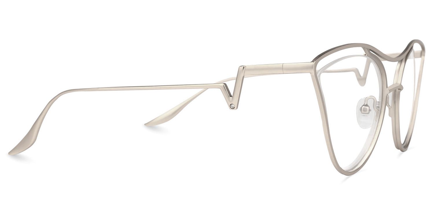 Janis - Aviator Silver Eyeglasses | Vooglam 4