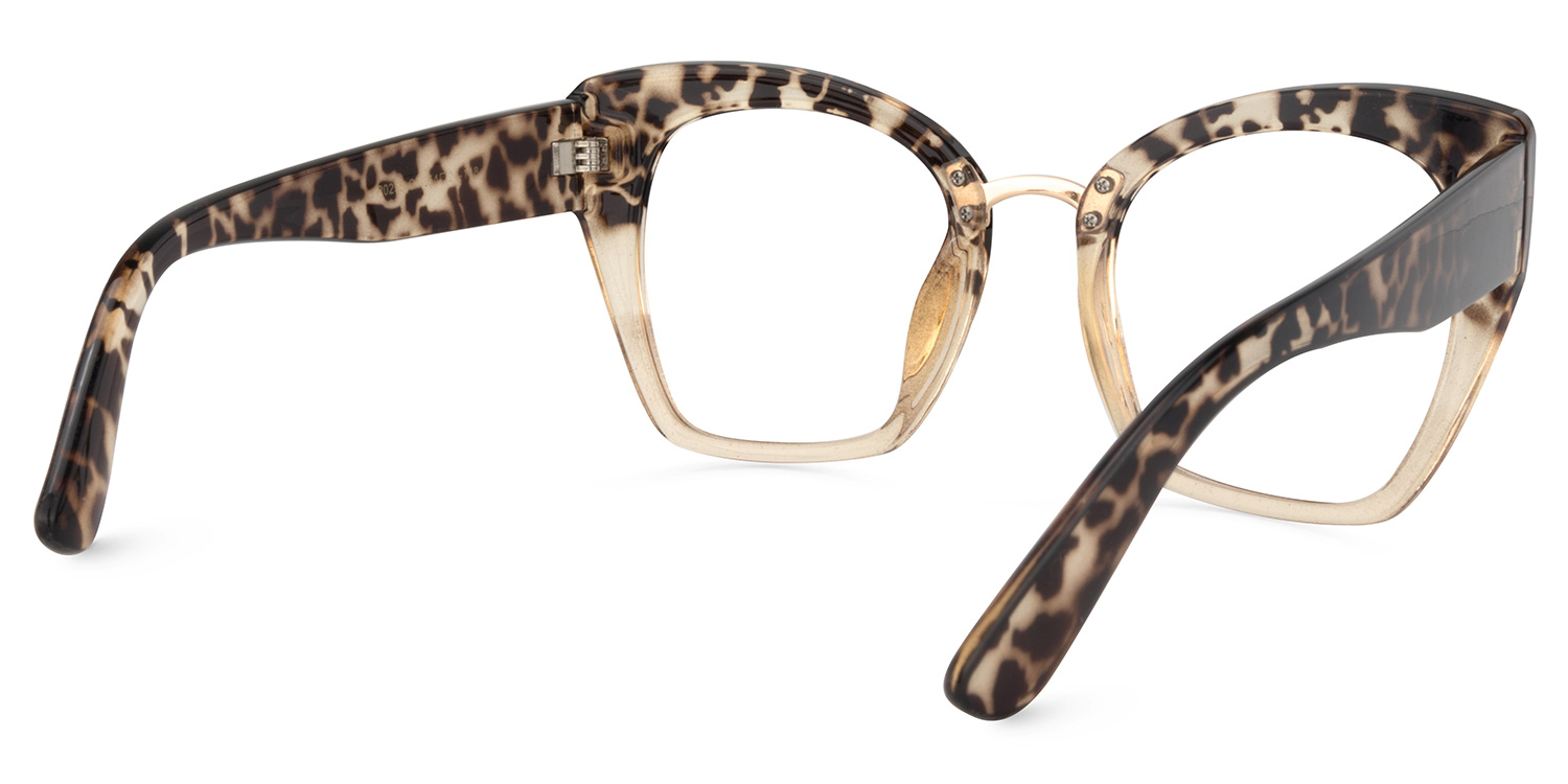 Cat Eye Light/Tortoise Eyeglasses by Vooglam - Side View