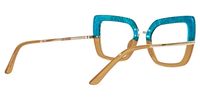 Shavan - Square Blue/Black Eyeglasses | Vooglam Side View