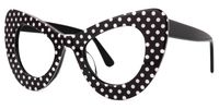 April - Cat Eye Black/White Eyeglasses | Vooglam Front View