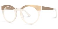 Round White Eyeglasses | Vooglam.com Front View