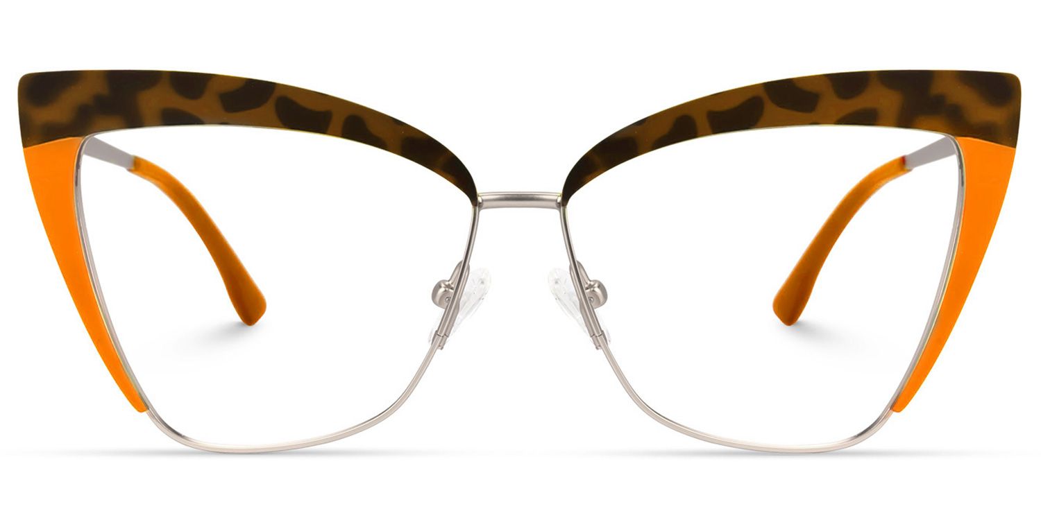 Boone - Cat Eye Orange Eyeglasses | Vooglam Angle View