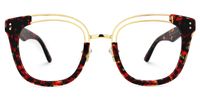 Square Floral Eyeglasses | Vooglam.com Angle View