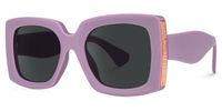 Rectangle Purple Sunglasses | Vooglam.com Front View