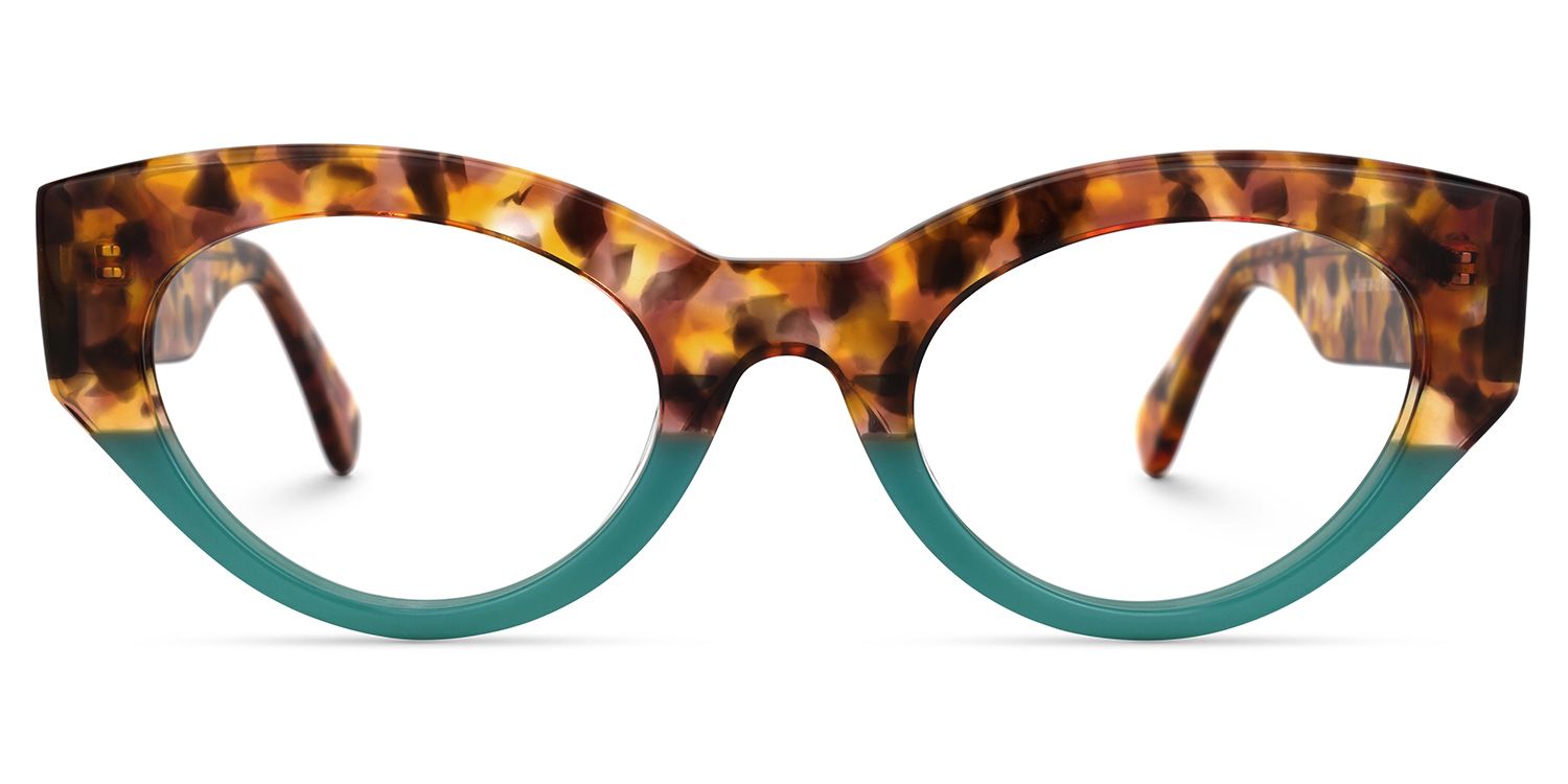 Oval Blue Eyeglasses | Vooglam.com Angle View