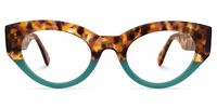 Oval Blue Eyeglasses | Vooglam.com Angle View
