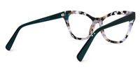 Butta - Chic Marble Cat-Eye Frames Emerald Temples | Vooglam Side View