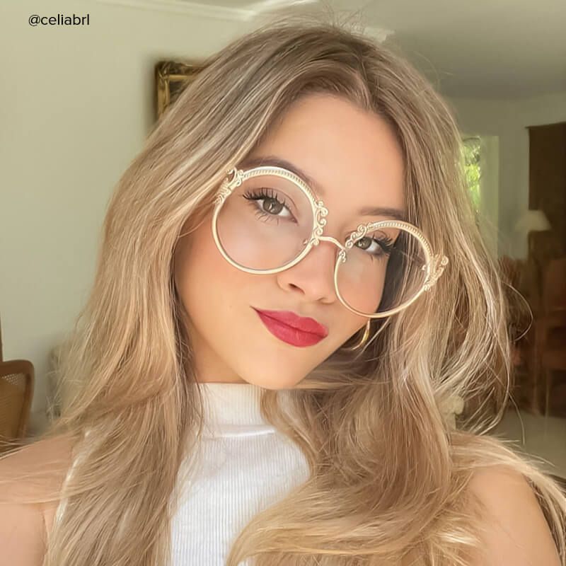 Norene golden metal frame glasses