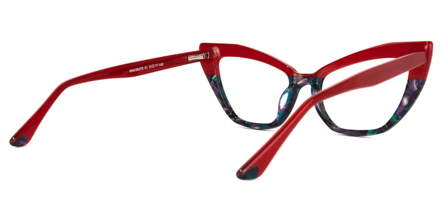 Sharde - Cat Eye Red Eyeglasses | Vooglam Side View
