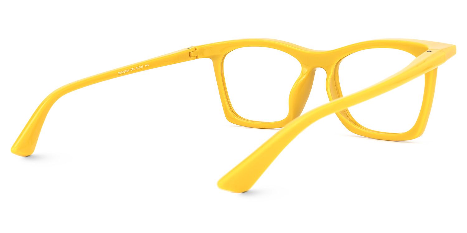 Rectangle Yellow Eyeglasses | Vooglam.com Side View