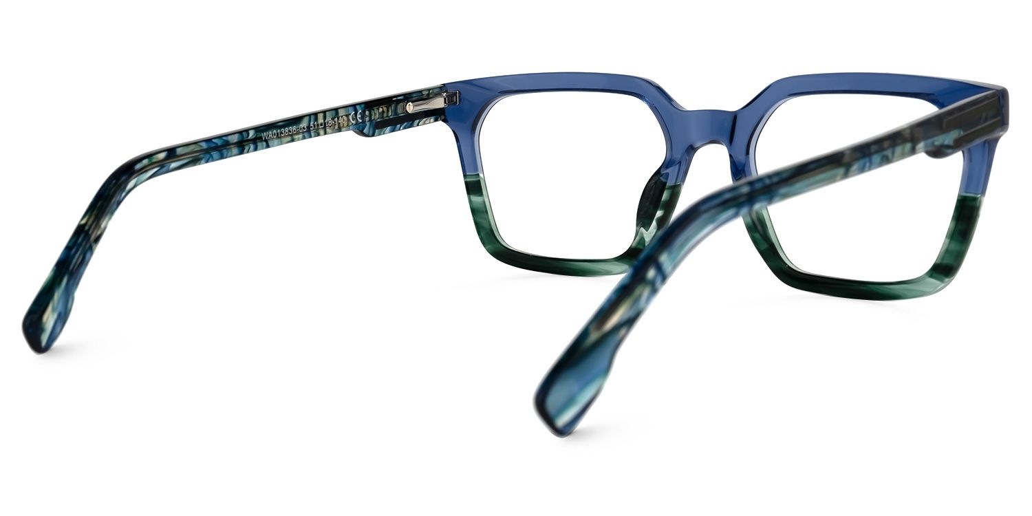 Rectangle Two-tone Eyeglasses | Vooglam.com Side View