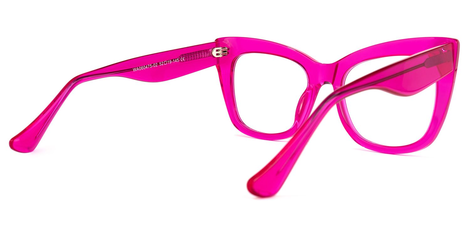 Escobar - Striking Hot Pink Eyeglasses Frames | Vooglam Side View