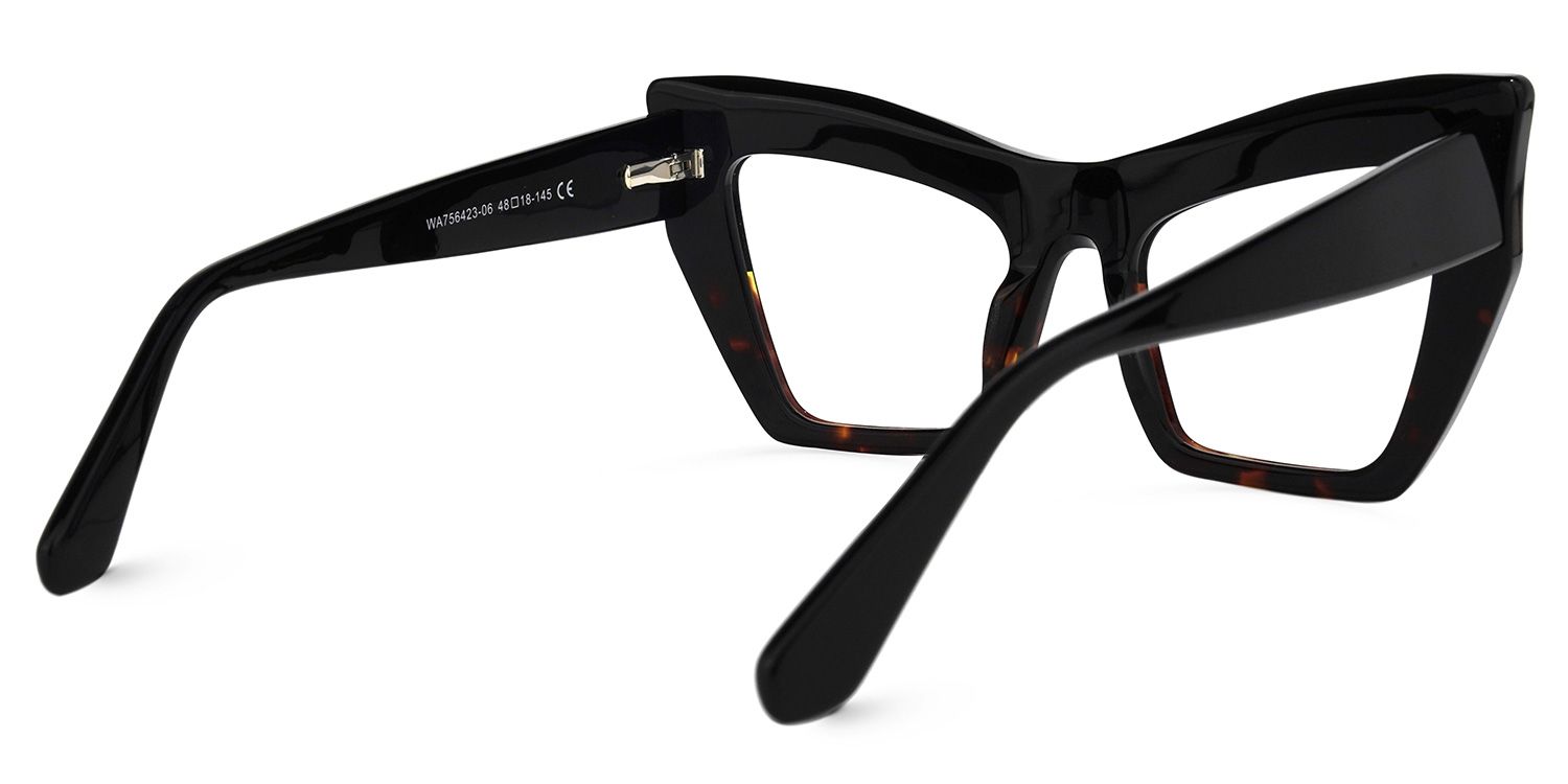 Bobbie - Rectangle Tortoise Eyeglasses | Vooglam Side View