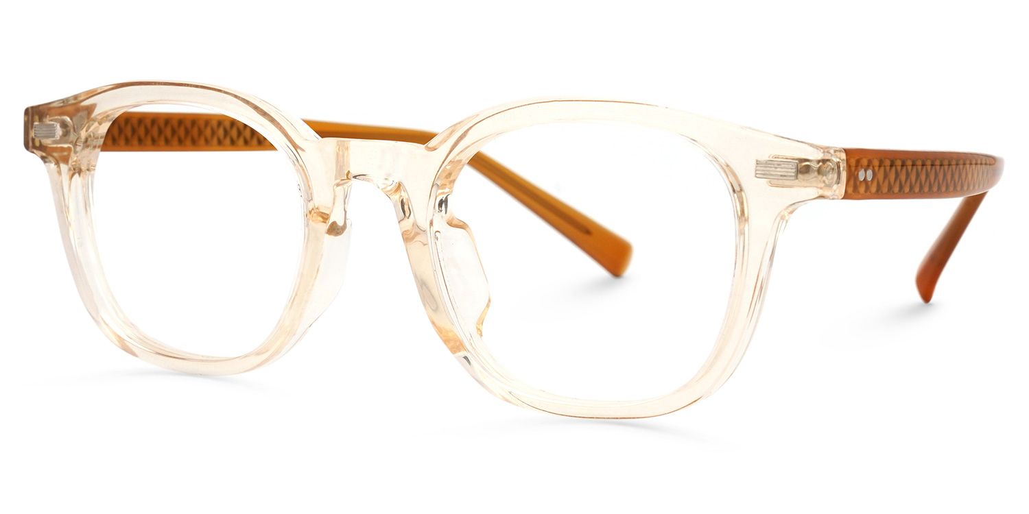 Rectangle Yellow Eyeglasses | Vooglam.com Front View
