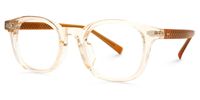 Rectangle Yellow Eyeglasses | Vooglam.com Front View