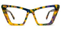 Khin - Cat Eye Green/Floral Eyeglasses | Vooglam Angle View