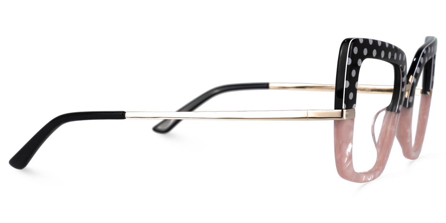 Shavan - Square Black/Pink Eyeglasses | Vooglam 4