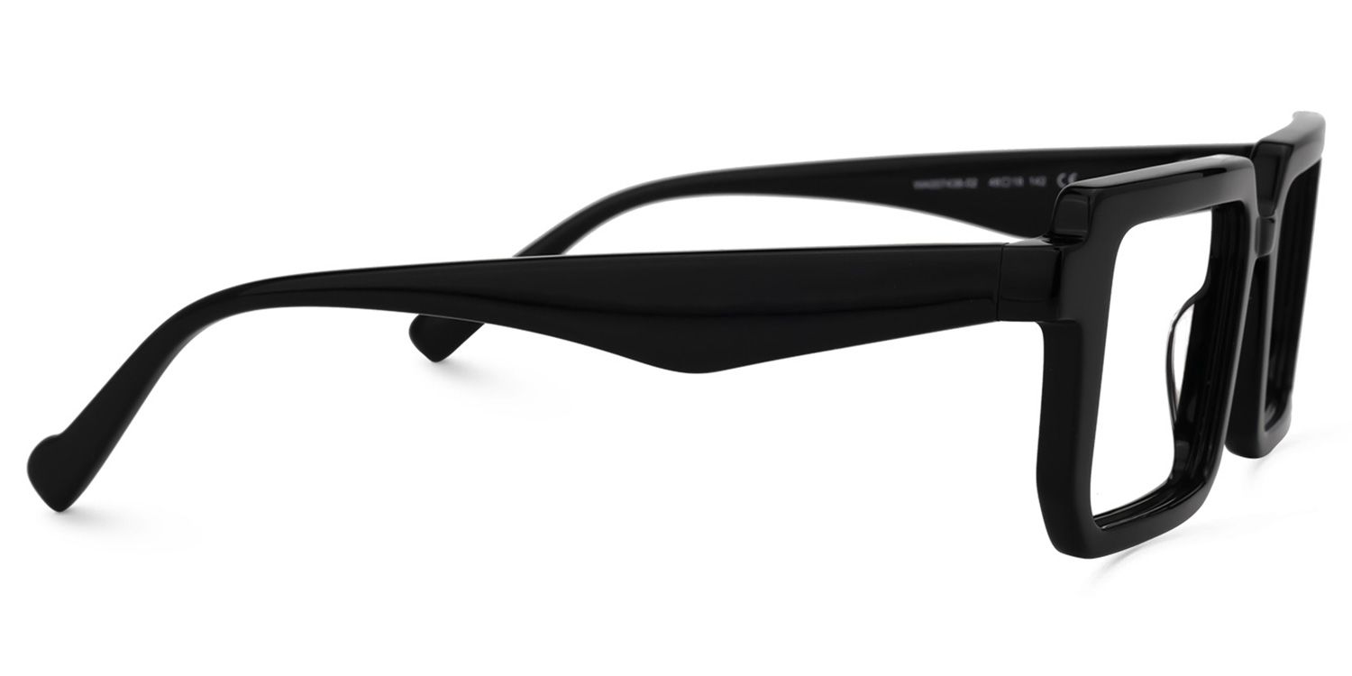 Cassiel - Rectangle Black Eyeglasses | Vooglam 4