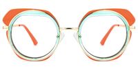 Noel - Round Orange Eyeglasses - 1
