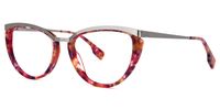 Browline Floral Eyeglasses | Vooglam.com Front View