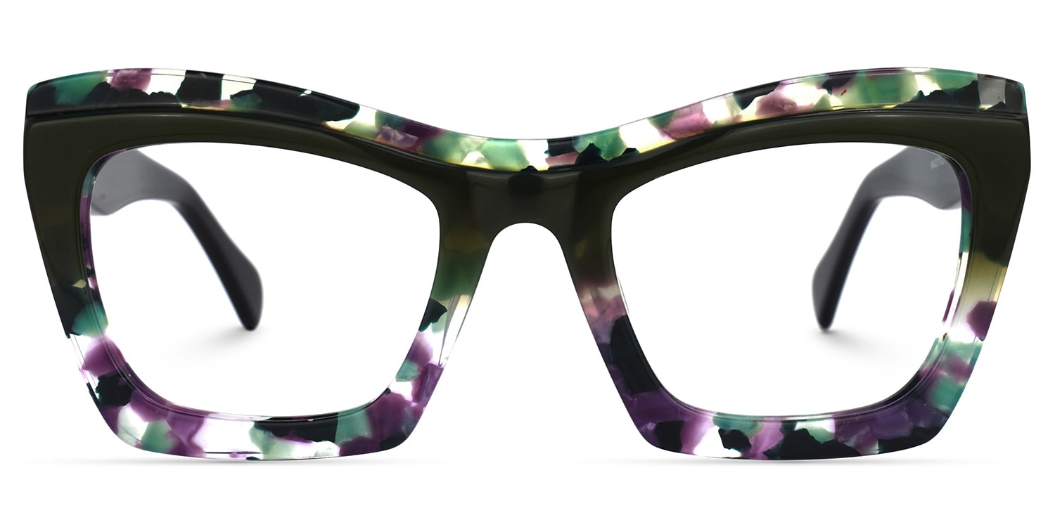

Donnita - Rectangle Purple/Floral Eyeglasses