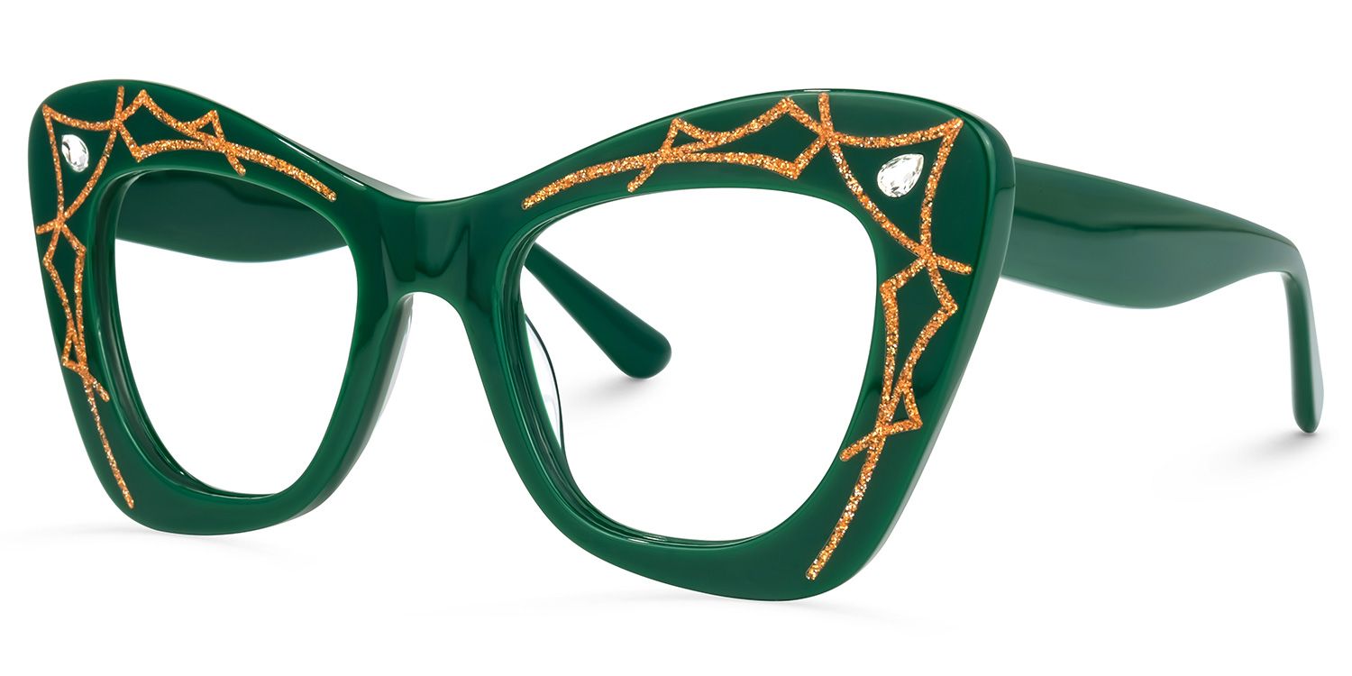 Zavala - Square Green Eyeglasses | Vooglam Front View