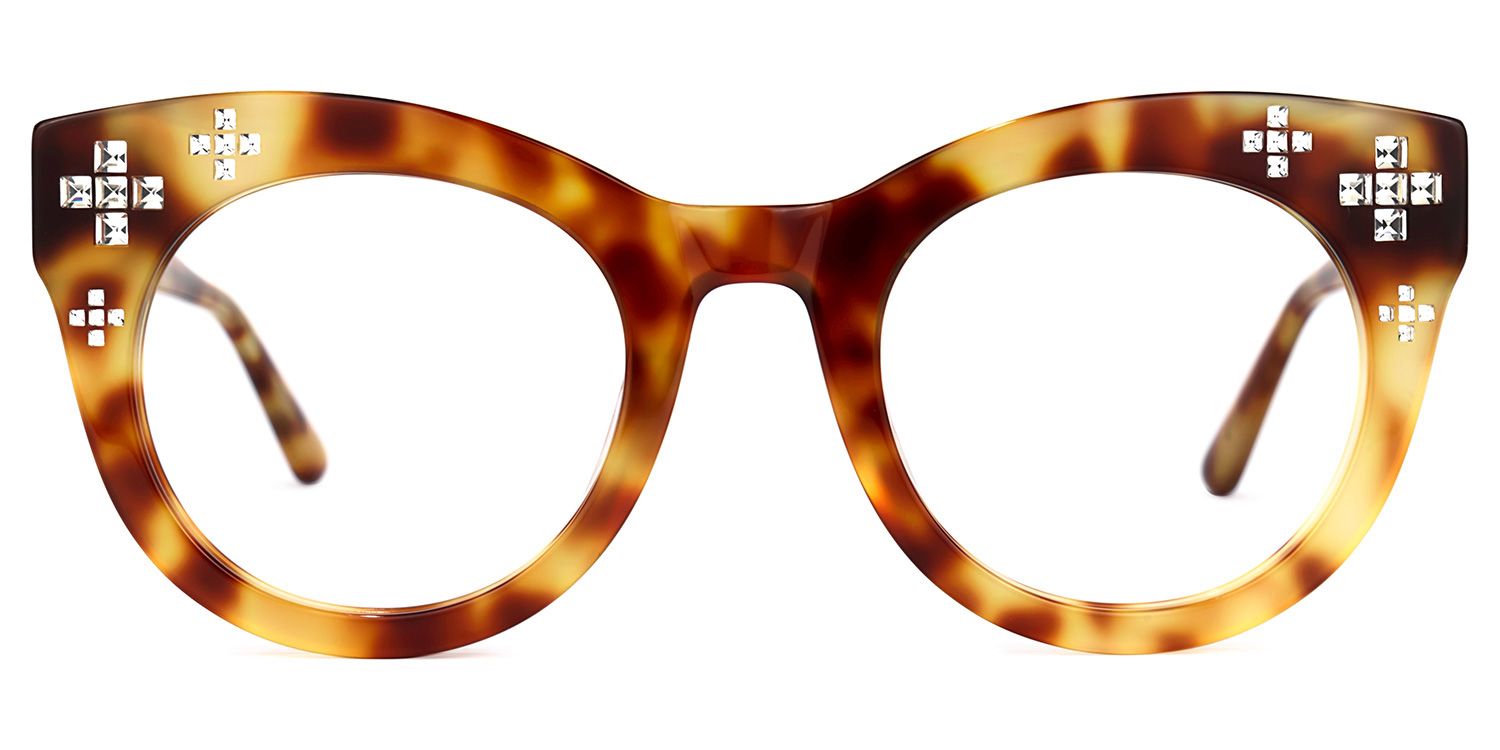 Dembo - Round Tortoise Eyeglasses | Vooglam Angle View