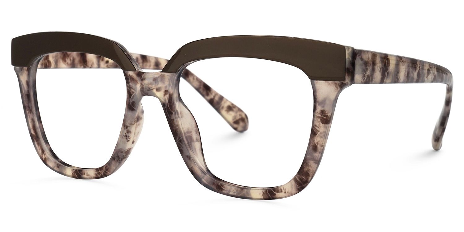 Britney - Square Animal Eyeglasses | Vooglam Front View