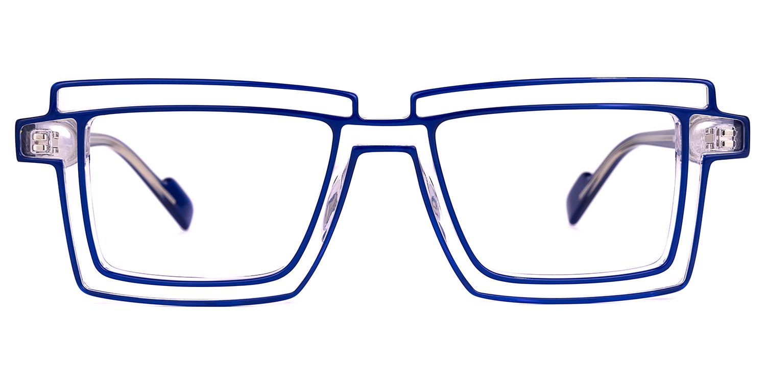 Joselyn - Cyberpunk Rectangle Glasses Blue Outline product detail 2