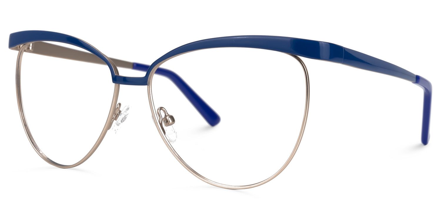 Browline Blue Eyeglasses | Vooglam.com Front View