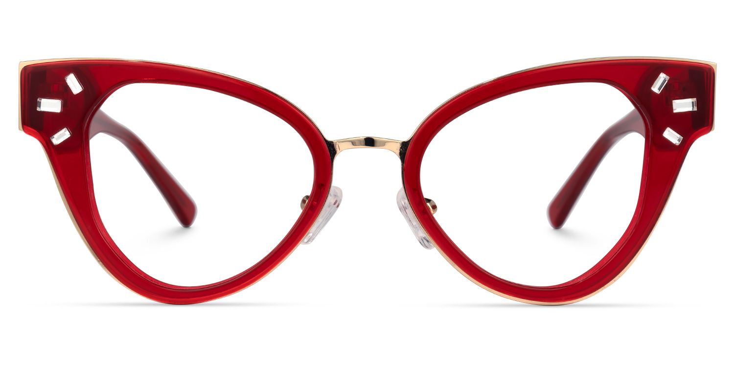Alicea - Cat Eye Red Eyeglasses | Vooglam Angle View