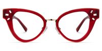 Alicea - Cat Eye Red Eyeglasses | Vooglam Angle View
