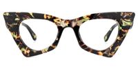 Tiny - Cat Eye Floral Avant-Garde Women Glasses | Vooglam Angle View