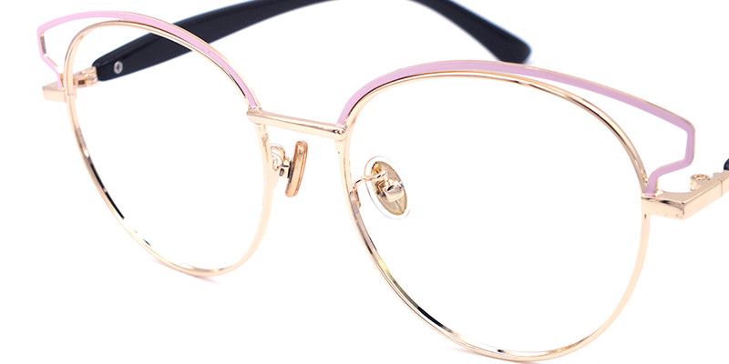 Edna Pink Cateye Eyeglasses Front View