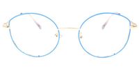 Elizabeth Taylor Blue/Gold Oval Metal Eyeglasses - 2