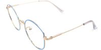 Elizabeth Taylor Blue/Gold Oval Metal Eyeglasses - 3