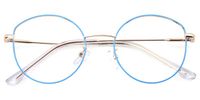 Elizabeth Taylor Blue/Gold Oval Metal Eyeglasses - 1