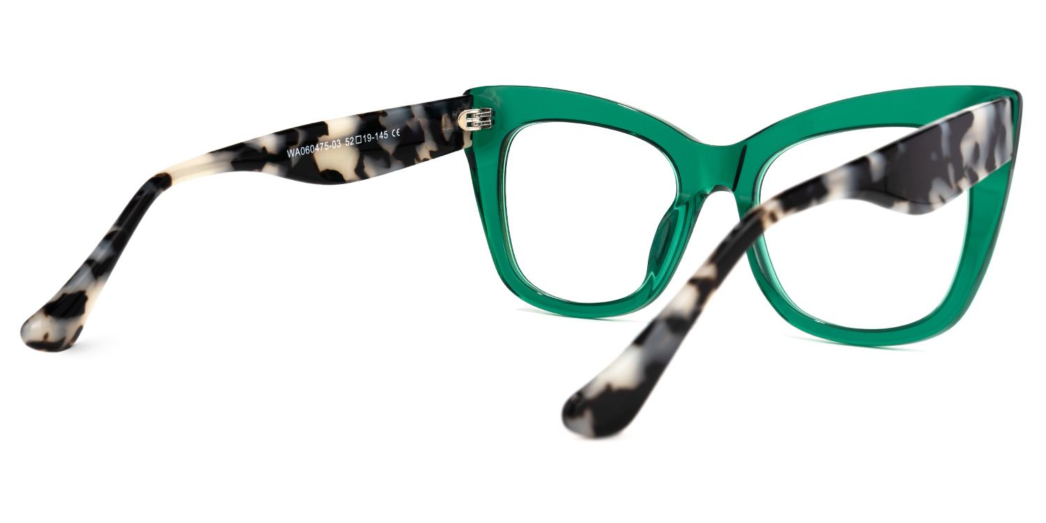 Escobar - Square Green Eyeglasses | Vooglam Side View