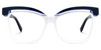 Square White Eyeglasses | Vooglam.com Angle View