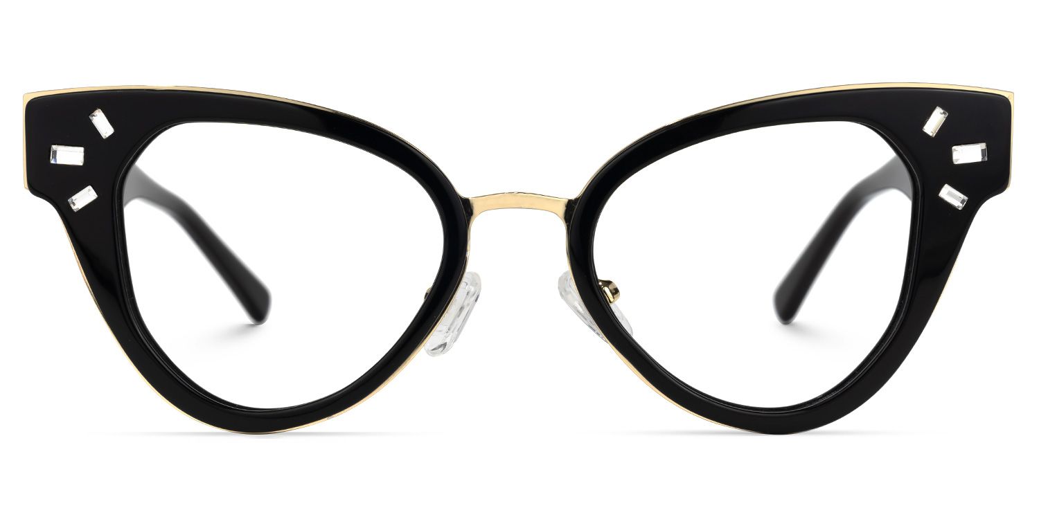 Alicea - Cat Eye Black Eyeglasses | Vooglam Angle View