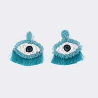 Evil Eye Pierced Earrings | Vooglam.com Front View